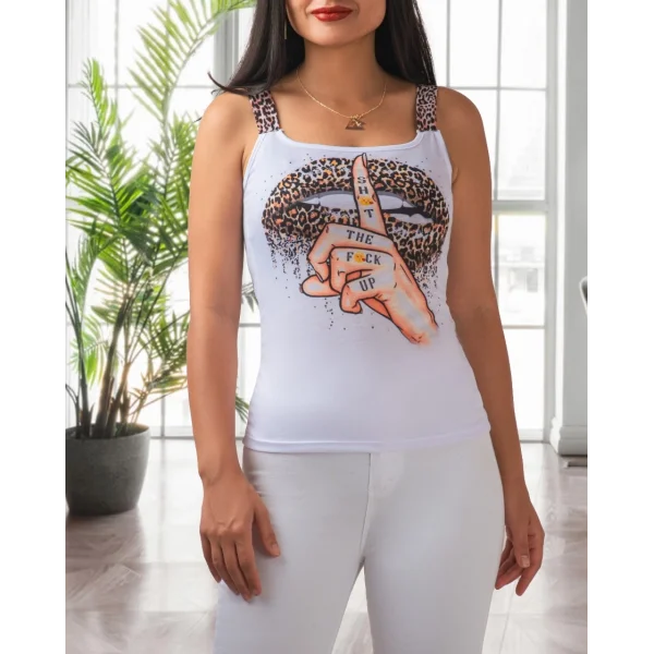 Leopar Baskılı, Leopar Askılı Viskon Bluz