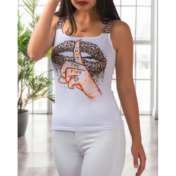 Leopar Baskılı, Leopar Askılı Viskon Bluz