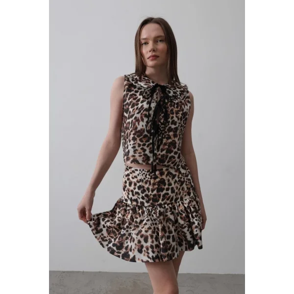 Leopar Desen Mini Etek - Leopar