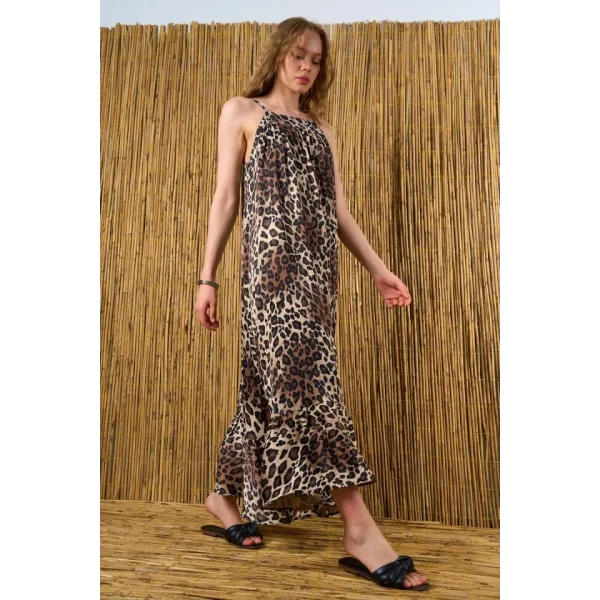 Leopar Desenli Elbise  Leopar