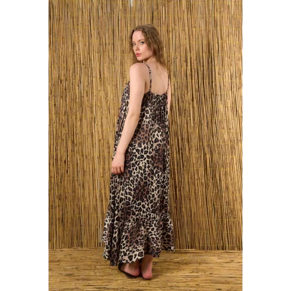 Leopar Desenli Elbise  Leopar