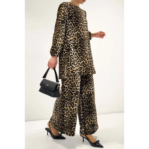 Leopar Tunik Pantolon Alt Üst Takım 6663
