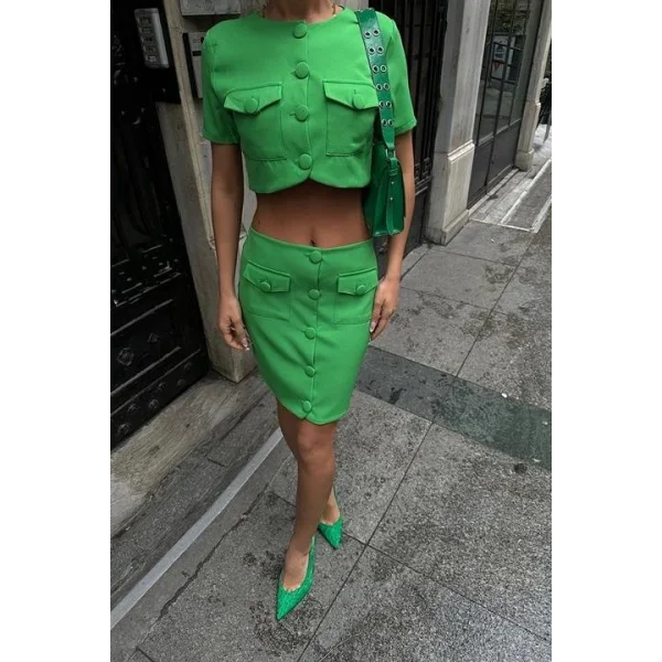 Liatris Crop Ceket Takım 9389-10