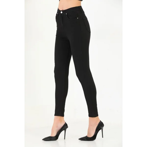 Likralı Yüksek Bel Efsane Kot Pantolon Antrasit Renk 92cm