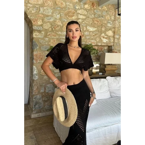 Lindsey Kroşe Crop Takım 9847