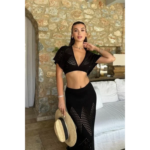 Lindsey Kroşe Crop Takım 9847