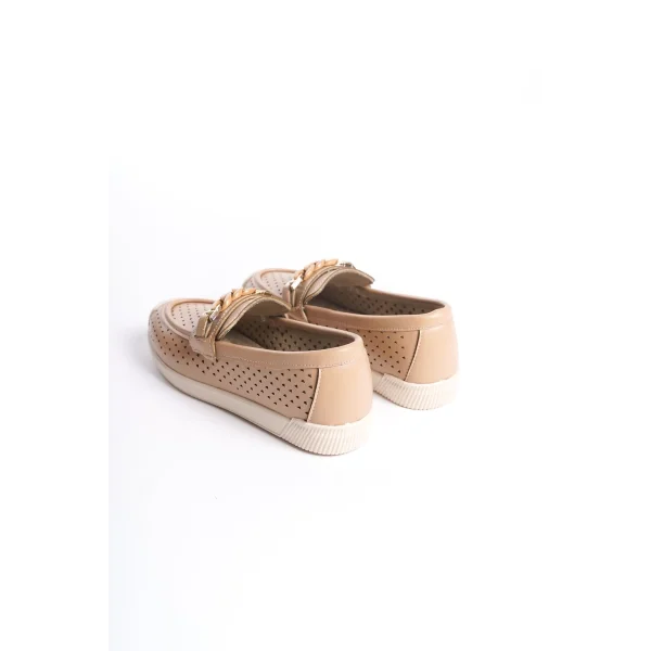 LIZY Bağcıksız Ortopedik Rahat Taban Kalp Desenli Kadın Babet Ayakkabı  CKT - Ten