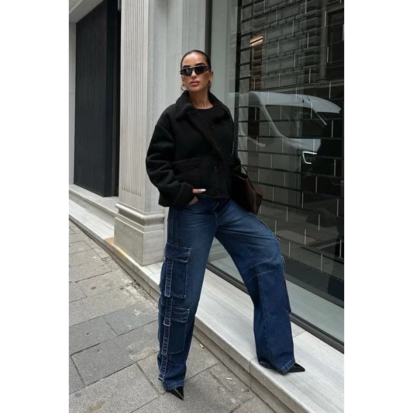 Lolita Uzun Kollu Süet Ceket 6115