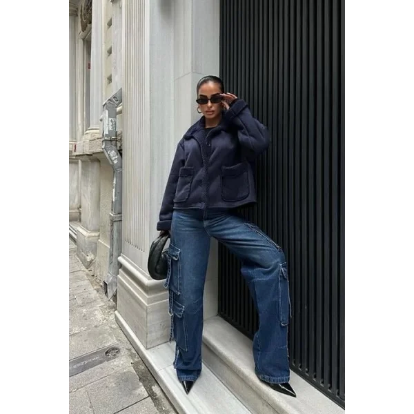 Lolita Uzun Kollu Süet Ceket 6115