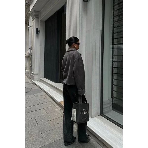 Lolita Uzun Kollu Süet Ceket 6115