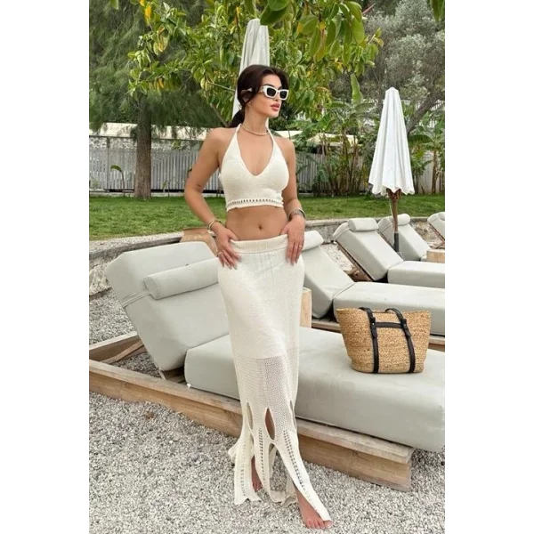 Luna Boyundan Bağlamalı Crop Takım 9868