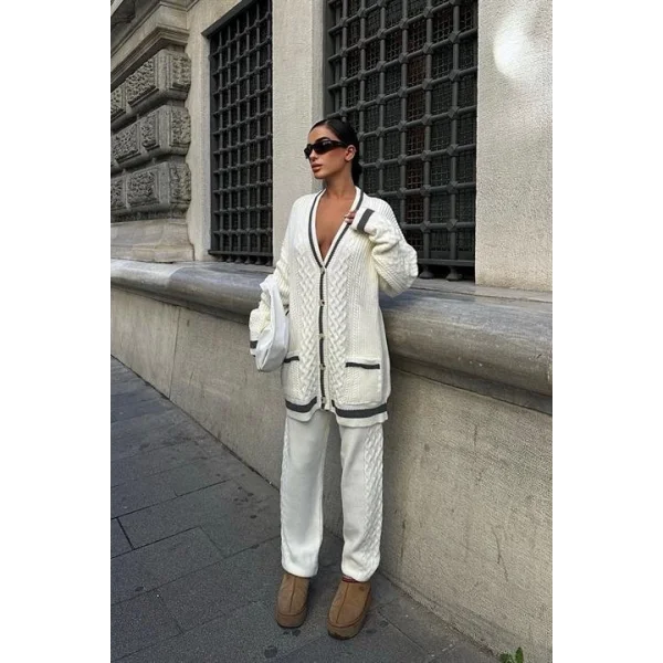 Lunadel Triko Hırka Pantolon Takım 9974