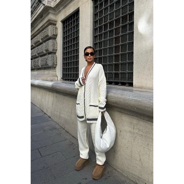 Lunadel Triko Hırka Pantolon Takım 9974