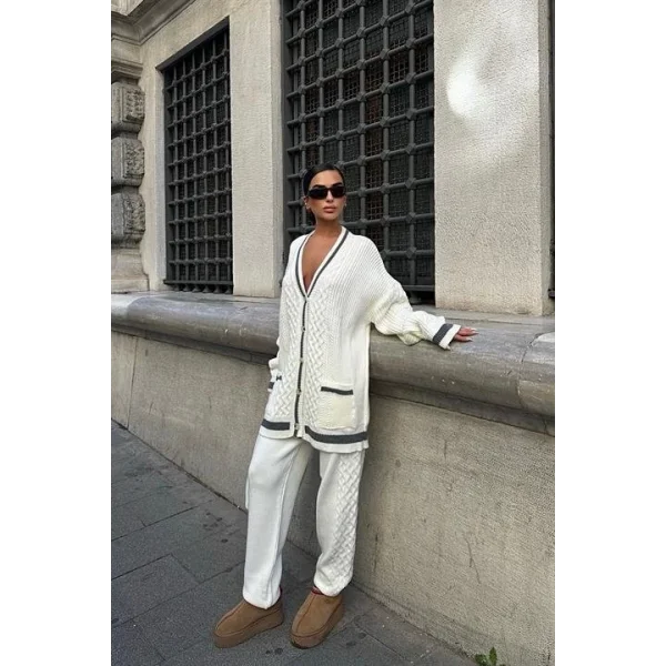 Lunadel Triko Hırka Pantolon Takım 9974