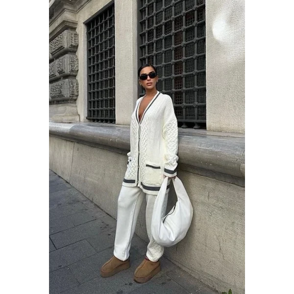 Lunadel Triko Hırka Pantolon Takım 9974