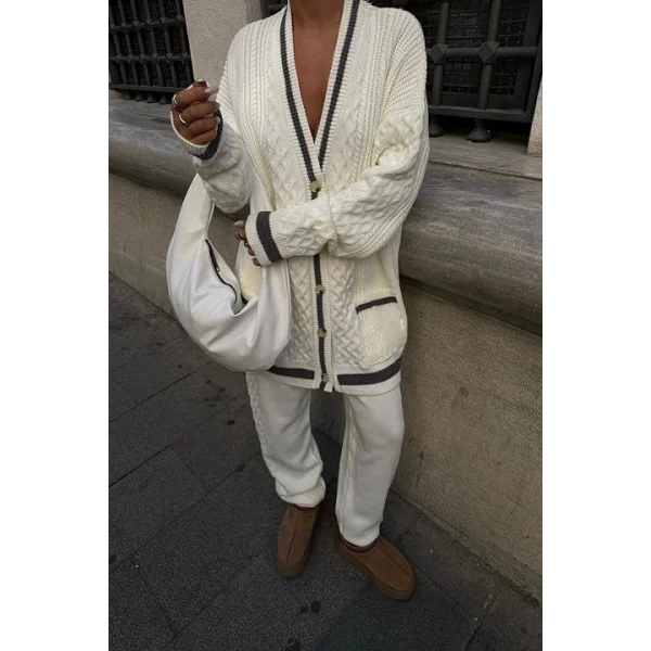 Lunadel Triko Hırka Pantolon Takım 9974