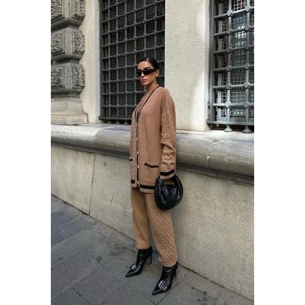 Lunadel Triko Hırka Pantolon Takım 9974