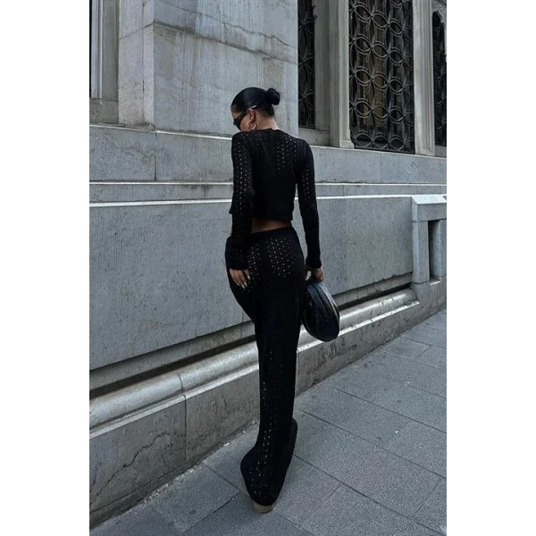 Macey Kroşe Crop Takım 9882