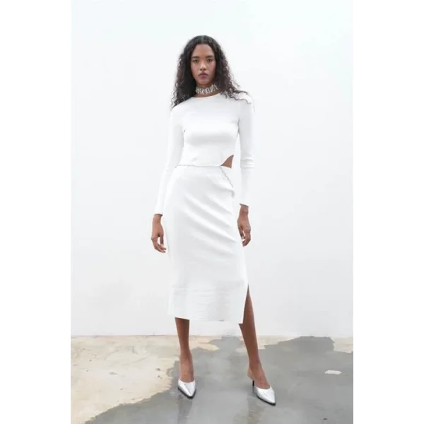 Maje Sırt Zincir Detay Etek Bluz Takım 9884