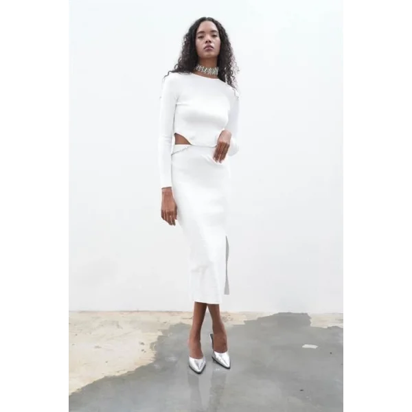 Maje Sırt Zincir Detay Etek Bluz Takım 9884