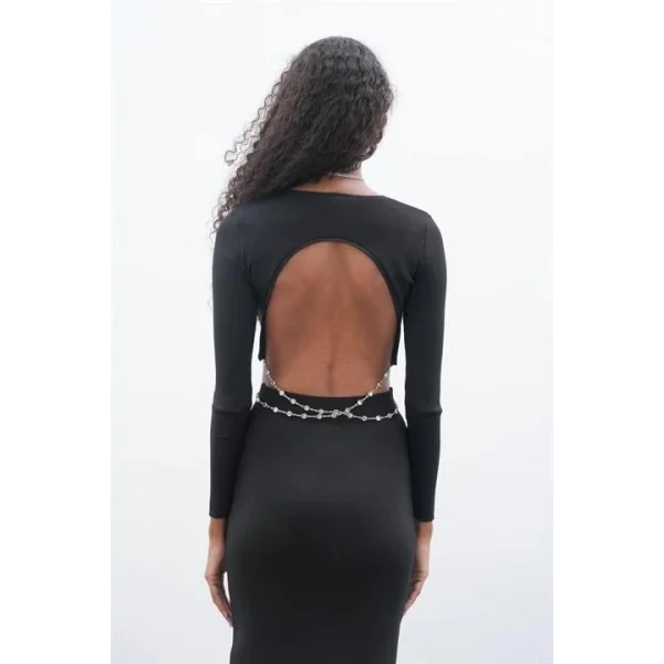 Maje Sırt Zincir Detay Etek Bluz Takım 9884