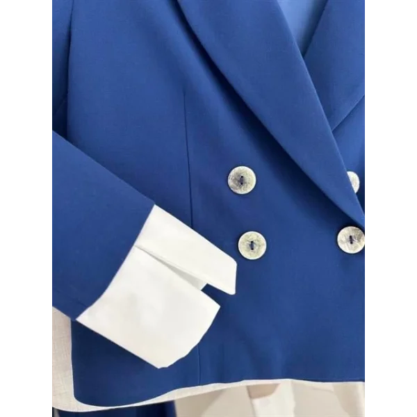 Manşetleri Garnili Kruvaze Ceketli Takım 10168