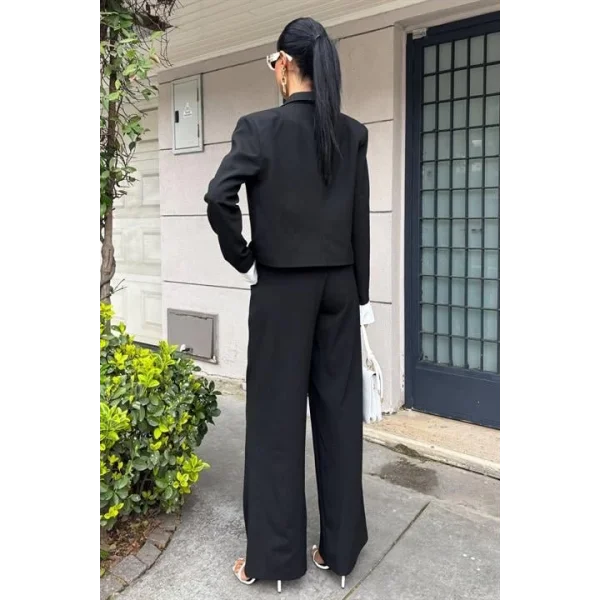 Manşetleri Garnili Kruvaze Ceketli Takım 10168