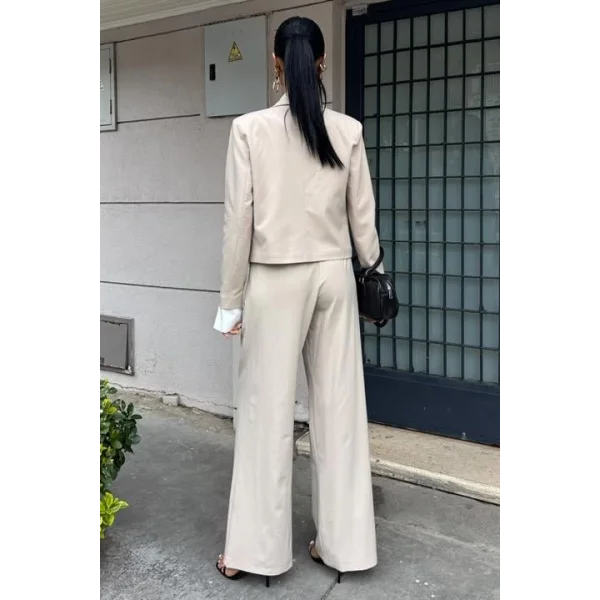 Manşetleri Garnili Kruvaze Ceketli Takım 10168