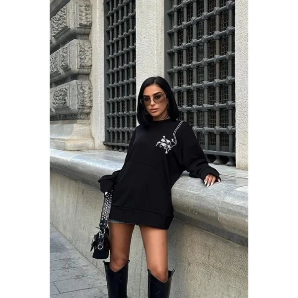 Marison Çiçek Nakışlı Sweatshirt 8050 -08