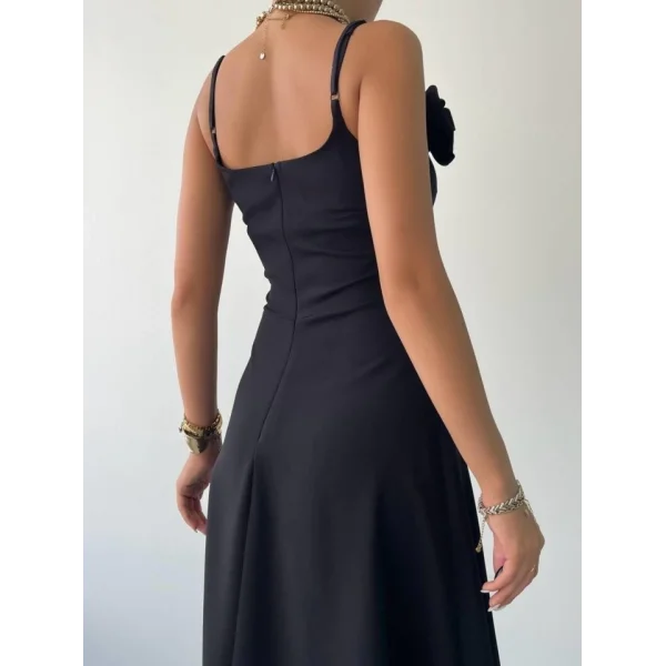 Matilda Gül İp Askılı Elbise