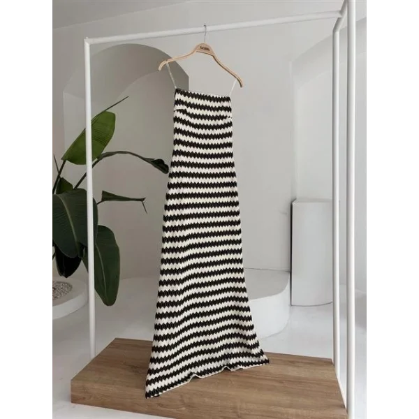 Maura Desenli Straplez Elbise 2770