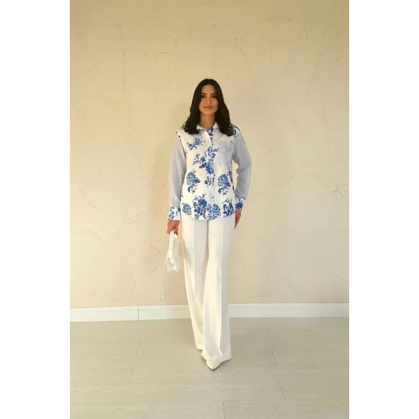 Mavi Garnili Gömlek