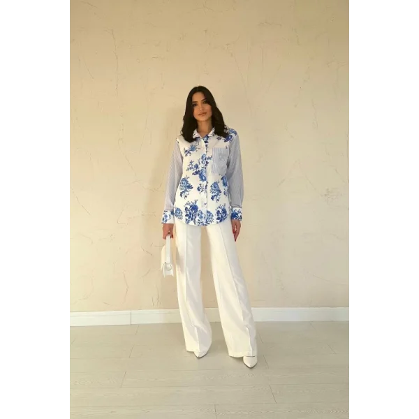 Mavi Garnili Gömlek