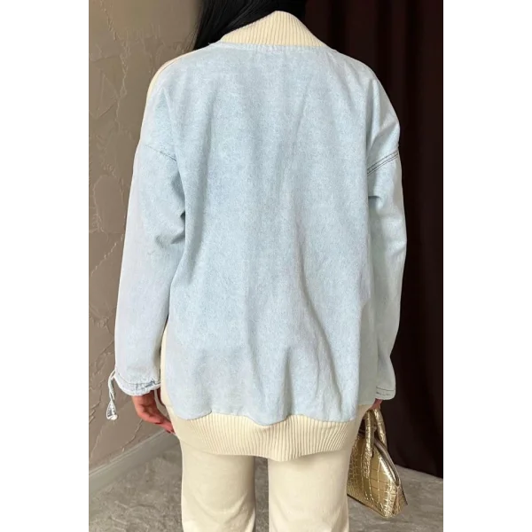 Mavi Garnili Kot Hırka