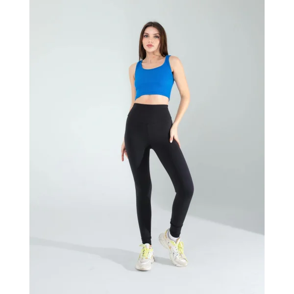 Mavi Kalın Askılı Fitilli Crop