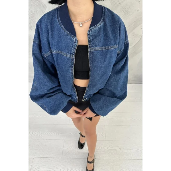 Mavi Kot Bomber Ceket