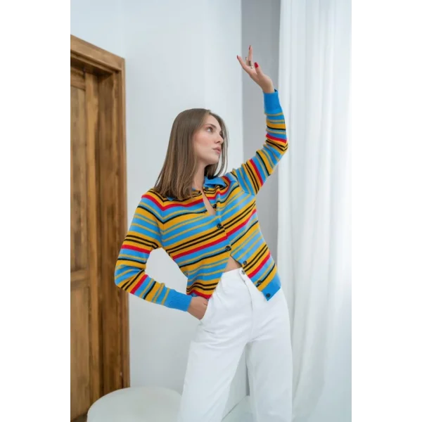 Mavi Renkli Triko Hırka