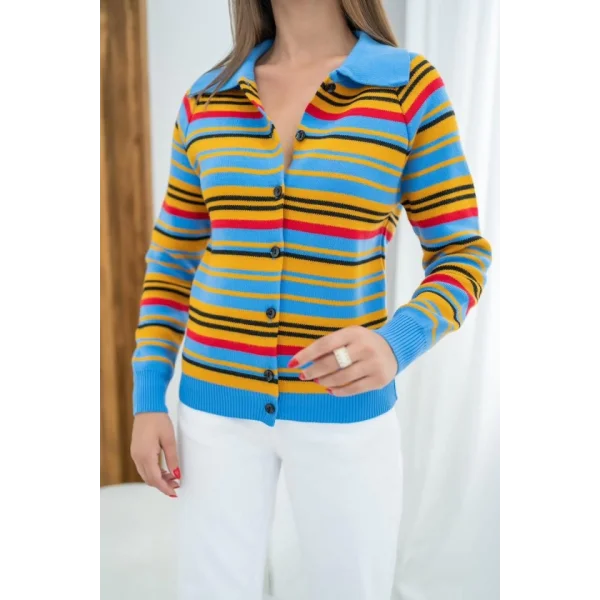 Mavi Renkli Triko Hırka