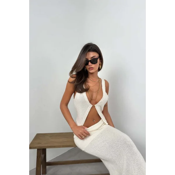 Maxi Boy Dokulu Etek