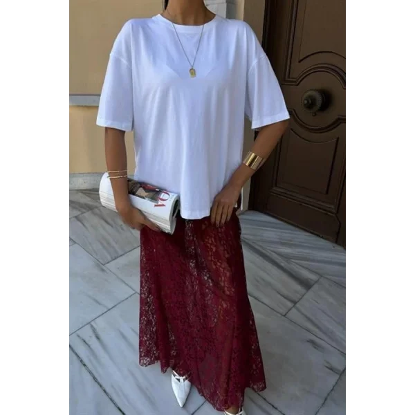 Maxi Dantel Etek 4047