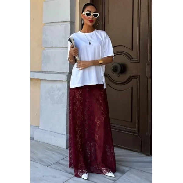 Maxi Dantel Etek 4047