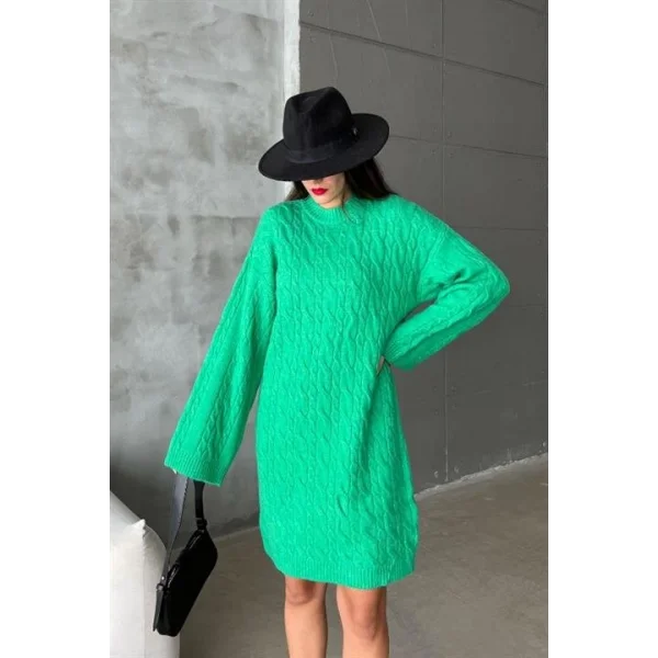 Melanie Örgü Desen Mini Elbise 2537-02