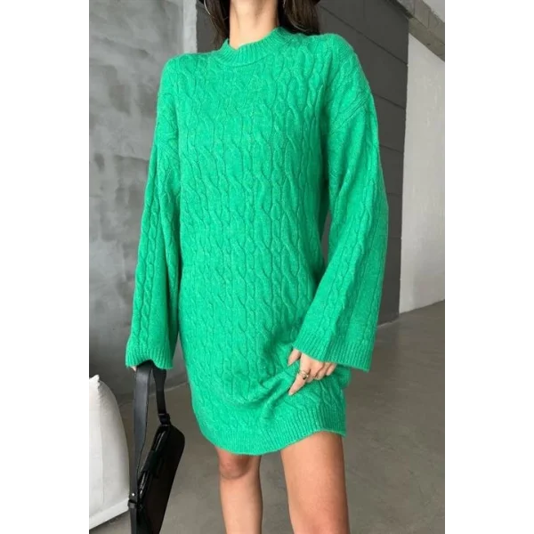 Melanie Örgü Desen Mini Elbise 2537-02