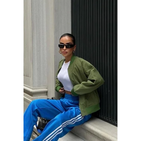 Michonne Ribanalı Bomber Ceket 7059 -08