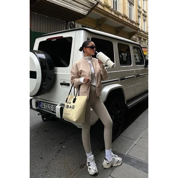 Michonne Ribanalı Bomber Ceket 7059 -08