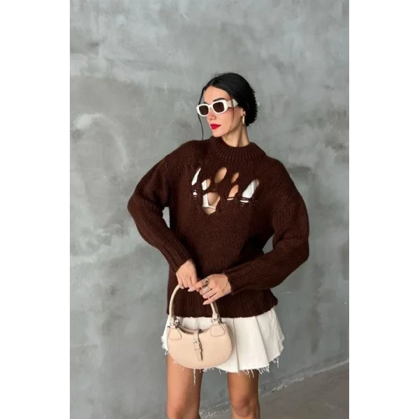 Midred Cut Out Triko Kazak 1200-09