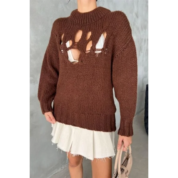 Midred Cut Out Triko Kazak 1200-09