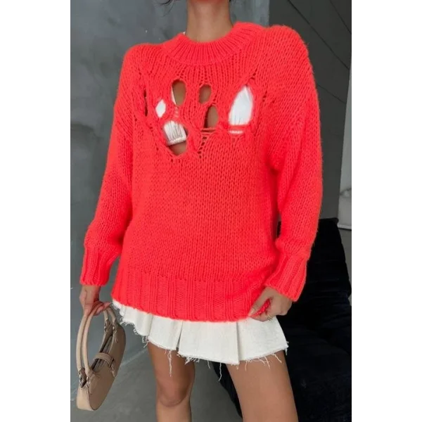 Midred Cut Out Triko Kazak 1200-09