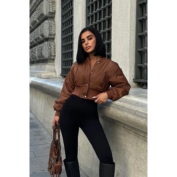 Miecka Crop Bomber Ceket 7022-8