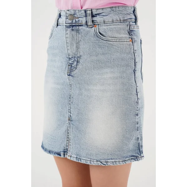 Mini Kot Etek 8037  Mavi